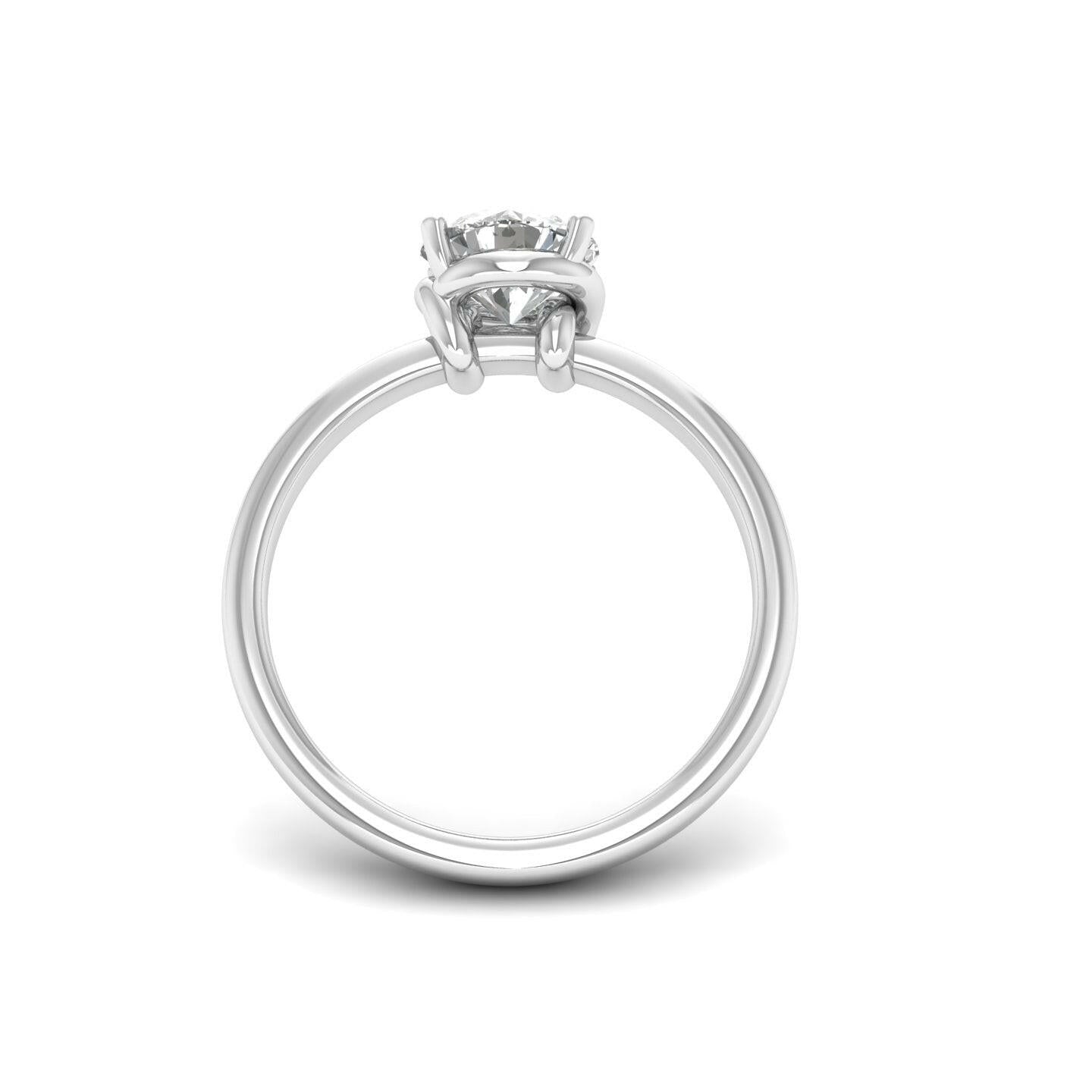 White Gold Studded 1 CARAT Lab Grown Diamond Ring-F Color VS1 Clarity.